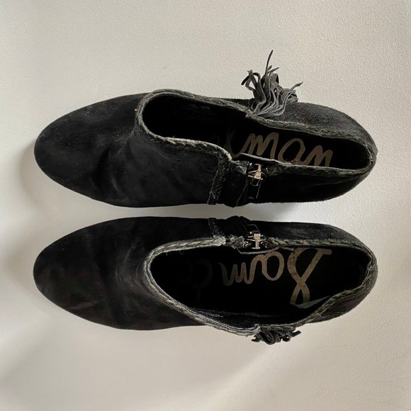 New Sam Edelman Paige Fringe Leather Ankle Boots - Picture 4 of 4